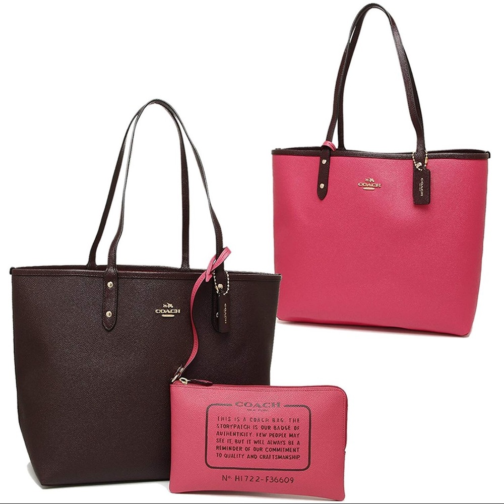 Coach Reversible PVC Coated Canvas Tote & Pouch